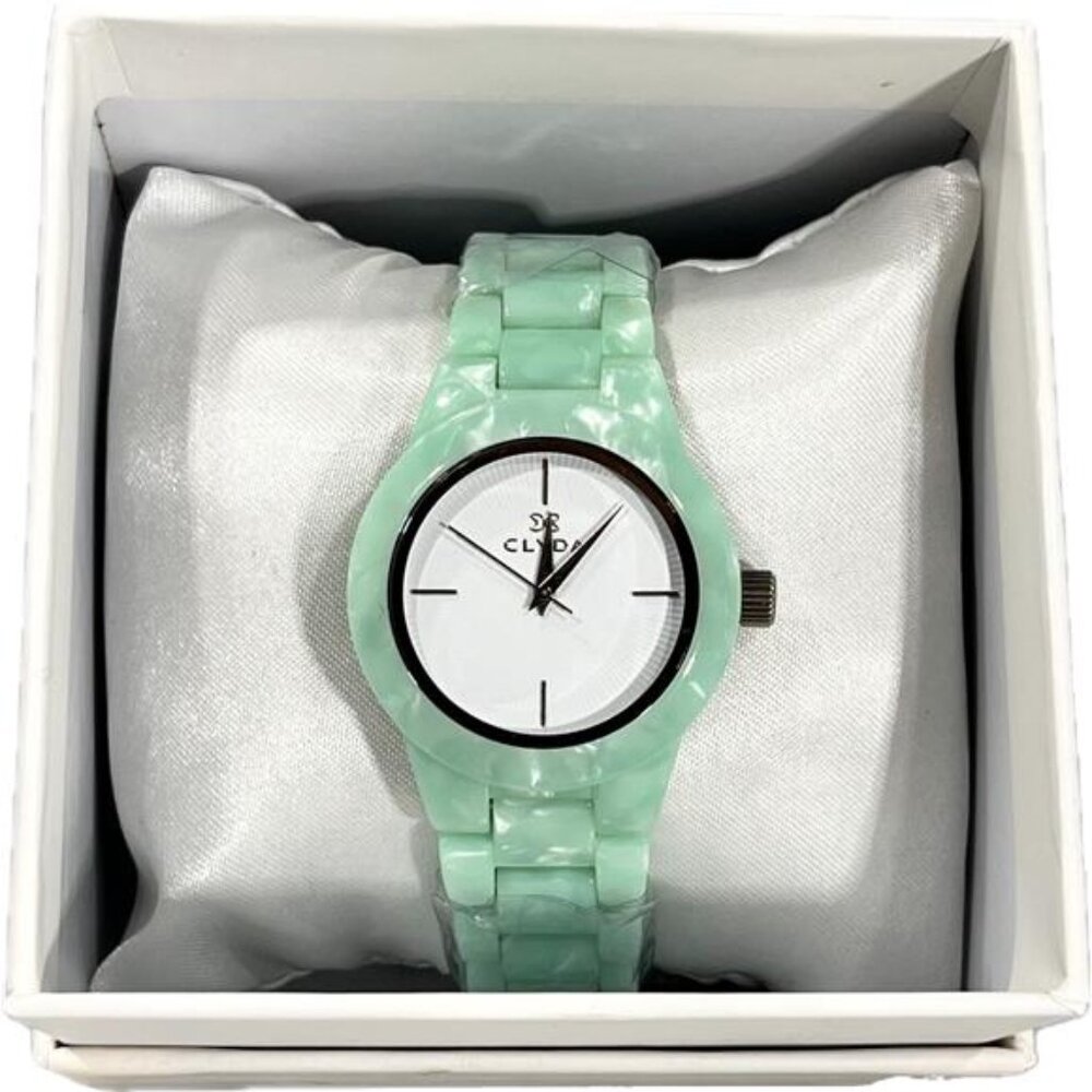NEW Clyda Jade Acetate Quartz Watch